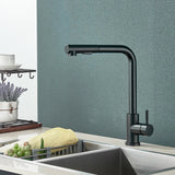 Vantique NoirFlex Pull-Out Kitchen Tap – Matte Black Stainless Steel Mixer with Dual Spray & 360° Swivel