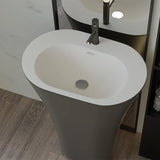 Monolith Solid Surface Pedestal Basin – Freestanding Designer Bathroom Sink | Luxury Matte & Gloss Modern Washstand