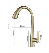 LustraGold Kitchen Faucet – Brushed Gold Sink Mixer | Hot and Cold Water Control | Modern Faucet with Ceramic Cartridge