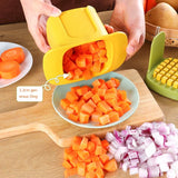 SliceForge Press Chopper – Multi-Blade Vegetable & Chip Cutter | Manual Kitchen Prep Tool
