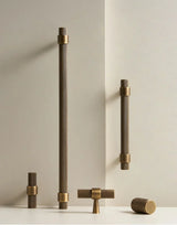Belmont Knurled Brass T-Bar Handle – Art Deco Industrial Cabinet Pull | Vintage Luxury Furniture Hardware