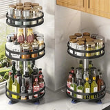 SpinVault Rotating Spice Organiser – 360° Kitchen Storage Carousel | Non-Slip Countertop Rack