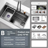 TitanFlow Stainless Steel Kitchen Sink Set – Heavy-Duty Single Bowl Sink | Modern Utility Basin with Faucet & Soap Dispenser