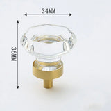 Éclatéra Crystal Cabinet Knob – Champagne Gold Furniture Handle | Luxury Drawer & Wardrobe Hardware
