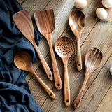 HearthCraft Wooden Utensil Collection – Luxury Cooking Tool Set with Wooden Storage Holder | Eco-Friendly Kitchen Essentials