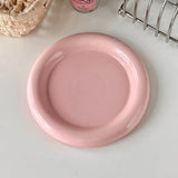 Skandelle Ceramic Dinner Plate – Nordic Minimalist Serving Plate | Modern Thick-Rim Tableware