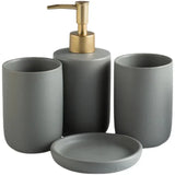 Nordelle Ceramic Bathroom Accessory Set – 4-Piece Scandinavian Vanity Collection | Minimalist Soap & Toothbrush Organiser