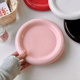 Skandelle Ceramic Dinner Plate – Nordic Minimalist Serving Plate | Modern Thick-Rim Tableware