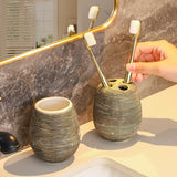 Hanaéri Ceramic Bathroom Accessories Set – Japanese-Inspired Luxury Vanity Collection | Vintage Spa Bathroom Décor