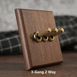 Maison Voltier Walnut Toggle Switch – Vintage Brass Wall Switch with USB Option | Luxury Retro Electrical Hardware