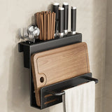 BladeNest Kitchen Organiser – Wall-Mounted Knife & Cutting Board Holder | Stainless Steel Storage Rack