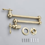 AurumFlex Wall Kitchen Tap – Brushed Gold Swivel Faucet | Premium Space-Saving Cold Water Mixer