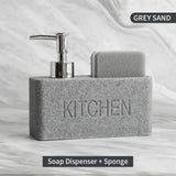 CleanLuxe Kitchen Soap Station – 2-in-1 Soap Dispenser & Sponge Organiser | Modern Sink Countertop Storage