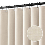 Veloura HavenShield Waterproof Shower Curtain – Luxury Linen-Effect Bathroom Curtain with Metal Hooks | Spa-Inspired Hotel Style