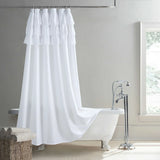 Elowen LinenSpa Shower Curtain – Waterproof Boho Farmhouse Bathroom Curtain with Textured Fabric & Metal Eyelets | Beige & Ivory Luxury Finish