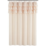 Elowen LinenSpa Shower Curtain – Waterproof Boho Farmhouse Bathroom Curtain with Textured Fabric & Metal Eyelets | Beige & Ivory Luxury Finish