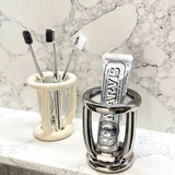 Fjordéa Ceramic Toothbrush Organiser – Minimalist Bathroom Holder | Scandinavian Countertop Storage