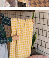 Maison Échelon Houndstooth Cotton Face Towel – Luxury Jacquard Hand Towel | Soft Vintage Bathroom Linen