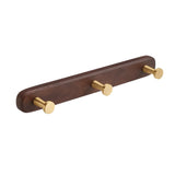 Novalith WalnutHook 3-Hook Wall-Mounted Rack – Premium Wood & Zinc Alloy Towel and Coat Organiser | Modern Minimalist Bathroom & Home Storage Hooks
