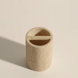 Calacéra Ceramic Bathroom Accessories Set – Stone-Effect Luxury Vanity Collection | Modern Spa Bathroom Décor