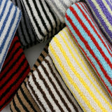 Veloura Stripe Jacquard Fleece Fabric – Ultra-Soft Lamb Fleece Textile | Premium Sewing & DIY Material