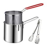 KuroKrisp Japanese Fry Pot – 304 Stainless Steel Tempura Pan Set | Oil-Saving Deep Fry Cooker