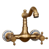 Montclair Heritage Wall Mixer Tap – Antique Brass Kitchen & Bathroom Faucet | 360° Swivel Spout