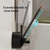 Nordelle Wall-Mounted Toilet Brush Set – Drill-Free Bathroom Cleaning Brush | Wood-Effect Modern WC Accessory
