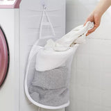 Eloria FlexiStore Foldable Hanging Laundry Basket – Breathable Cotton Mesh Clothes Organiser | Space-Saving Door & Wall-Mounted Laundry Storage Bag