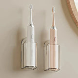 PureDock Toothbrush Holder – Adhesive Wall-Mounted Bathroom Organiser | No-Drill Electric & Manual Toothbrush Rack