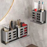 AeroSlim Bathroom Storage Shelf – Drill-Free Aluminium Organiser | Toothbrush & Razor Wall Holder