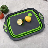 FlexiWash Foldable Multi-Purpose Basin – Portable Sink & Storage Tub | Cutting Board Function | Space-Saving Travel Design