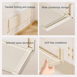 Velmora FlexiRack Foldable Kitchen Spice Rack – Wall-Mounted Self-Adhesive Storage Organiser with Hooks | Space-Saving Metal Utensil & Seasoning Holder
