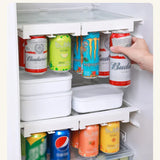 Zenvira FridgeMate Double Can Rack – Extendable Under-Shelf Fridge Organiser | Space-Saving Sliding Beverage Holder for Cans