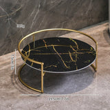 Bellavue Marble Vanity Organiser – Luxury 2-Tier Cosmetic Storage Stand | Gold & Black Bathroom Display Shelf