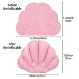 Auralux AquaLuxe Inflatable Spa Bath Pillow with Neck & Shoulder Support – Soft Terry Cloth Ergonomic Bathtub Cushion with Suction Cups | Portable Home Spa Comfort Accessory