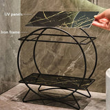 Bellavue Marble Vanity Organiser – Luxury 2-Tier Cosmetic Storage Stand | Gold & Black Bathroom Display Shelf