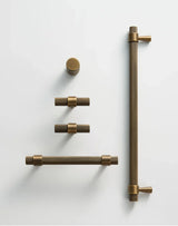 Belmont Knurled Brass T-Bar Handle – Art Deco Industrial Cabinet Pull | Vintage Luxury Furniture Hardware