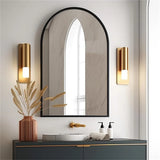 ArcLuxe Black Arch Mirror – Modern Metal Wall Mirror | Decorative Vanity & Entryway Accent