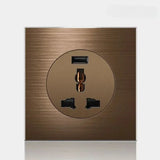 VeronaVolt Vintage Wall Switch & Socket – Coffee Bronze Electrical Outlet | Retro LED Power Plate