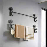 GripLine No-Drill Towel Rail – Matte Black Suction Bathroom & Kitchen Holder for Towels & Accessories