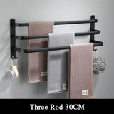 SlateBar Matte Black Towel Rail – Aluminium Wall-Mounted Holder | Modern Space-Saving Bathroom Storage