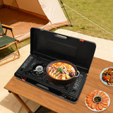 CampChef Duo 2-Burner Camping Stove – 2.5kW Butane/LPG Gas Cooker | Piezo Ignition | Griddle Tray & Carry Case