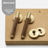 Ardenvale Walnut Door Handle Set – Quiet Interior Lock System | Vintage Wooden Lever Door Hardware