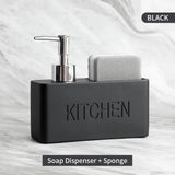 CleanLuxe Kitchen Soap Station – 2-in-1 Soap Dispenser & Sponge Organiser | Modern Sink Countertop Storage