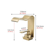 Aurelio Cascade Basin Mixer – Gold Waterfall Bathroom Faucet | Luxury Single Lever Sink Tap