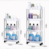GlideNest Slim Rolling Storage Cart – Ultra-Narrow 4-Tier Organiser for Bathroom, Kitchen & Utility Spaces