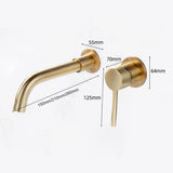 Aureva LuxaWall Elite – Brushed Gold Concealed Wall-Mount Bathroom Faucet