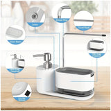 Velora Sync Sink Organiser – 5-in-1 Soap Dispenser & Kitchen Cleaning Station with Sponge Holder