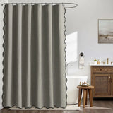 Velouré Scalloped Shower Curtain – Waterproof Luxury Bathroom Curtain | Elegant Wave Edge Design